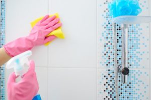 How do you disinfect a bathroom?