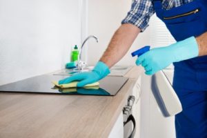 How do you sanitize a kitchen?