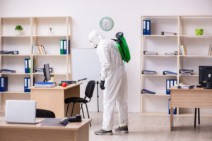 What are recommendations on cleaning and disinfecting offices